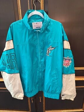 STARTER vintage 90’s Florida Marlins Teal and grey Jacket